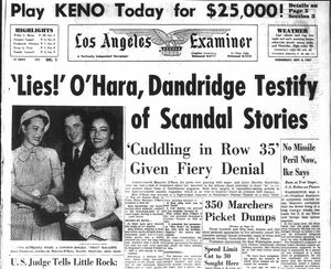 도로시 댄드리지와 다른 사람들을 강조하는 로스앤젤레스 익스미너(Los Angeles Examiner)의 표지