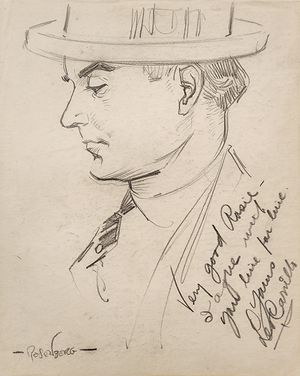 마누엘 로젠버그가 1926년 "신시내티 포스트"를 위해 그린 레오 카리요의 서명 그림