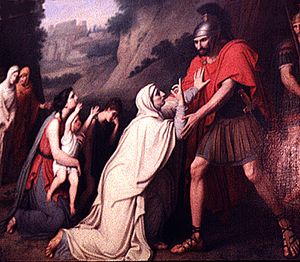 코리올라누스의 발치에 있는 베투리아 (가스파레 랜디에 의한 그림)