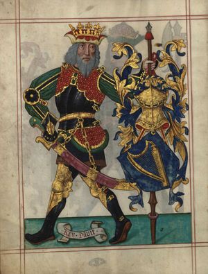 다윗, 1509년 포르투갈의 문장집인 Livro do Armeiro-Mor (fl 1v)에 등장한다. 이 책은 아홉 위인과 베르트랑 뒤 게클랭의 열 페이지에 걸친 삽화로 시작한다.