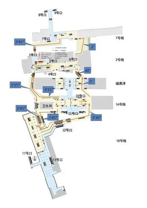 룽양루역 환승 노선 배치도