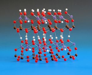 카오린석 구조, 층간 수소 결합 표시