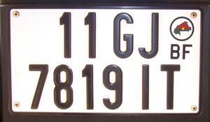 부르키나파소 차량 번호판