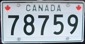 캐나다 연방 정부에서 사용하는 번호판