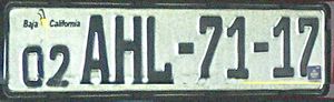 바하칼리포르니아 유로 스타일 등록 번호판 (비공식)