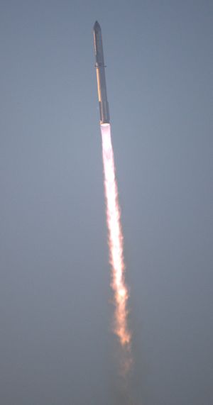 두 번째 통합 비행 시도 중인 스타십