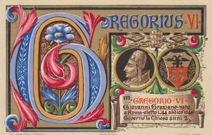 19세기 종교 카드에 그려진 교황 그레고리오 6세