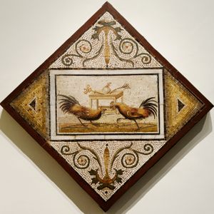 투계를 묘사한 고대 로마 모자이크