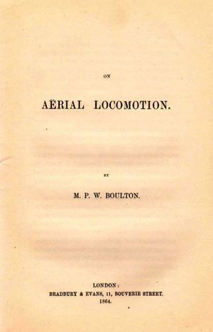 볼턴의 1864년 논문 "On Aërial Locomotion"에는 에일러론을 포함한 여러 설계가 설명되어 있다.