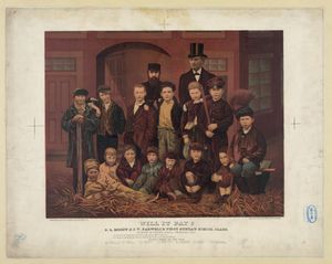 무디의 첫 번째 주일학교 수업, 시카고 노스 마켓 홀, 1876년