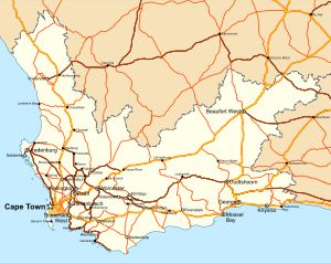 웨스턴케이프주의 타운과 주요 도로