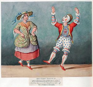 팬터마임 중에 코믹한 춤을 추는 그리말디