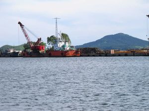 라진항 제3부두의 공사 현장