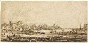 렘브란트의 17세기 암스텔강 그림