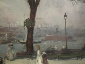 윌리엄 글래켄스의 1902년 그림, 이스트강 공원, 브루클린 미술관