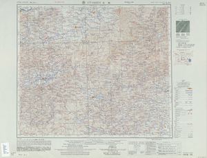 위 현(장자커우 시)을 포함한 지도 (YÜ-HSIEN (성벽)으로 표시) (AMS, 1954)