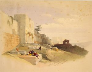 루이 하그의 석판화, 데이비드 로버츠 원본 Golden Gate of the Temple Shewing Part of the Ancient Walls (1842).