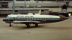 브리티시 미들랜드 항공 바이카운트 814 G-BAPF, 1981년 6월 파리 오를리 공항에서