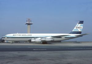 브리티시 미들랜드 항공 보잉 707-338C G-BFLE, 1982년 샤를 드골 공항에서