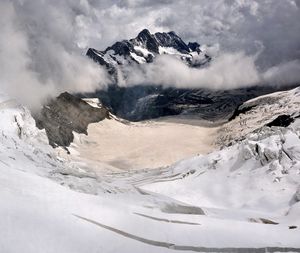 융프라우요흐 철도의 아이스미어(Eismeer)역에서 바라본 슈렉호른
