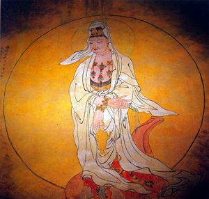 무위사극락전백의관음도