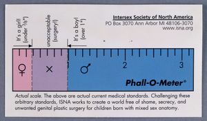 팔로-O-미터는 출생 시 적절한 음핵과 음경 길이의 임상적 평가와 모호한 성기의 정의를 풍자한다. 이는 수잔 케슬러가 발표한 연구를 기반으로 한다.