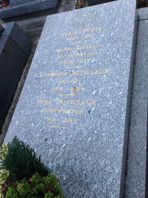 앙리 뒤티외와 제네비에브 조이의 묘비