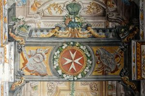 발레타의 기사단장 궁전 메인 복도 천장 프레스코화 (니콜라우 나소니 1724)