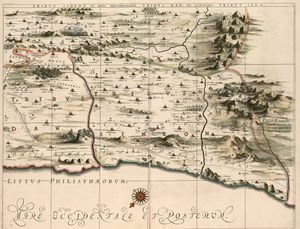 시므온 지파의 땅. (위가 동쪽)