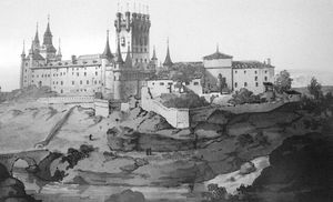 호세 마리아 아브리알의 알카사르 판화 (1842년경)