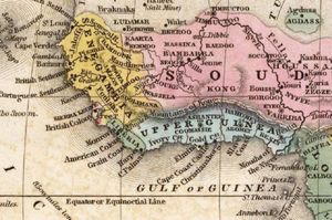 1839년 서아프리카 지도에 표시된 라이베리아