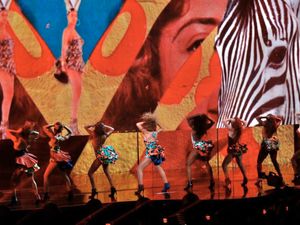 비욘세가 여성 댄서들과 함께 "Grown Woman"을 공연하고 있으며, 다양한 동물 무늬 드레스(얼룩말, 표범, 기린에서 영감을 받은 프린트)를 입고 있다. 비디오 화면에는 아프리카 풍경, 야생 동물, 패션도 등장했다.