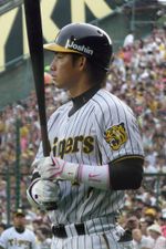 유니폼에 새겨진 거꾸로 된 호랑이 마크(토리타니 케이스케, 2008년)