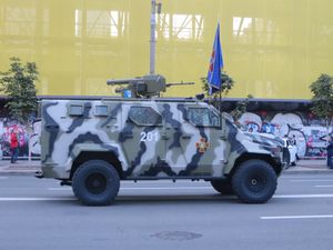 RK-3 Corsar 대전차 미사일이 장착된 우크라이나의 KrAZ 스파르탄