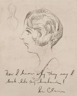 마누엘 로젠버그가 그린 이나 클레어의 사인 스케치 (1924년)