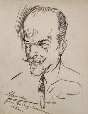 신시내티 포스트를 위해 마누엘 로젠버그가 그린 알렉산드르 대공의 서명된 그림, 1926