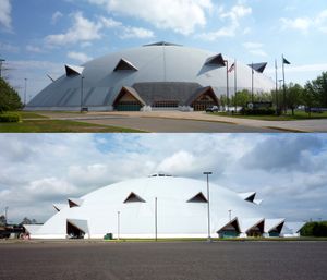 슈페리어 돔은 세계 최대의 나무 돔으로, 노던 미시간 와일드캐츠 풋볼 팀의 홈 경기장이다.