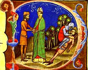 페테르의 실명, 채색 연대기에 묘사됨