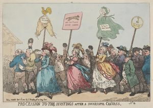 토마스 로울런드슨 Procession to the Hustings after a Successful Canvass 1784 (예일 영국 미술 센터)