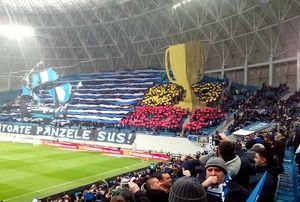 CS Universitatea Craiova ultras coreography at match with Dinamo Bucuresti