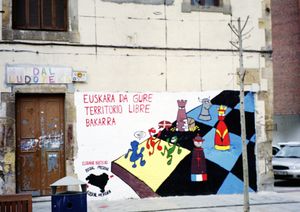 몬드라곤의 바스크 민족주의 벽화 ( "바스크어는 우리 유일의 자유의 땅이다")
