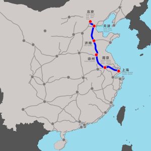 베이징-상하이 고속철도 노선도