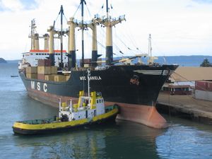 안치라나나 항구의 컨테이너선