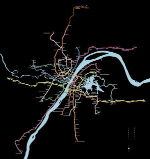 우한 지하철 노선도