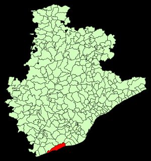 시체스 자치구의 바르셀로나 주 경계.