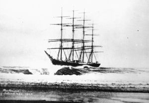 1908년 4월 30일 파이어 아일랜드에 좌초된 독일 정통 범선 Peter Rickmers