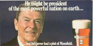1980년대 맨스필드 비터 광고, 로널드 레이건 출연