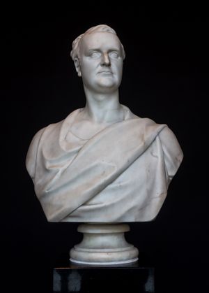 도서관 설립자 레드몬드 배리 경의 흉상