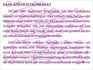 속독가의 눈 움직임 도표