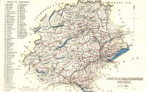 퍼스 & 클라크매넌셔. 1854. 민간 교구 지도